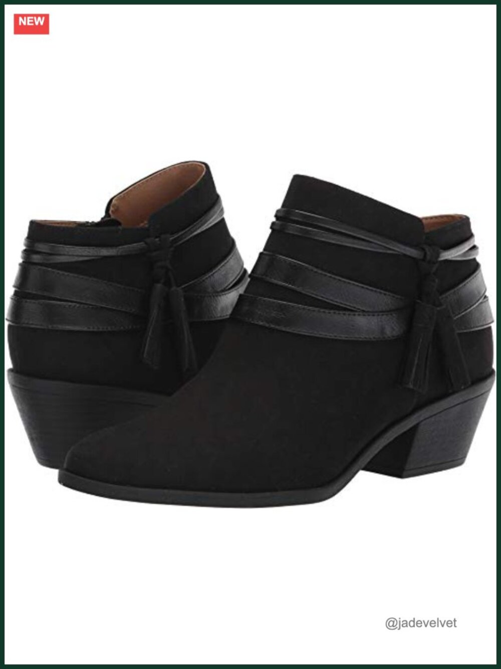 Suede Ankle Bootie with Flexible Outsole and Block Heel